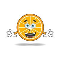 Personaje de mascota naranja con expresión de sonrisa. ilustración vectorial vector