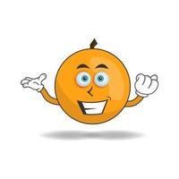 Orange mascot character with smile expression. vector illustration