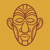 iconos de máscara étnica o máscaras planas incas. cultura étnica aborigen. vector