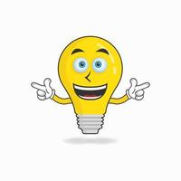 Bulb mascot character with smile expression. vector illustration