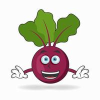 Onion Purple mascot character with smile expression. vector illustration