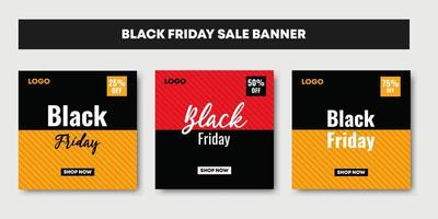 Black Friday Fashion Sale social media post trendy design. vector