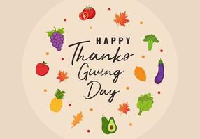 Thanksgiving message with collection of autumn theme vector