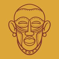 Icono de máscaras tribales étnicas africanas de color de dibujos animados. vector