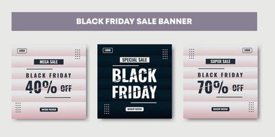 Banner de publicación de venta de viernes negro, diseño de mercado de moda, publicidad. vector