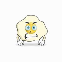 Egg mascot character with angry expression. vector illustration