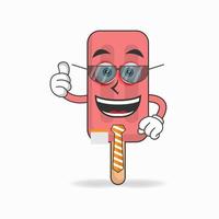 The Red Ice Cream mascot character becomes a businessman. vector illustration