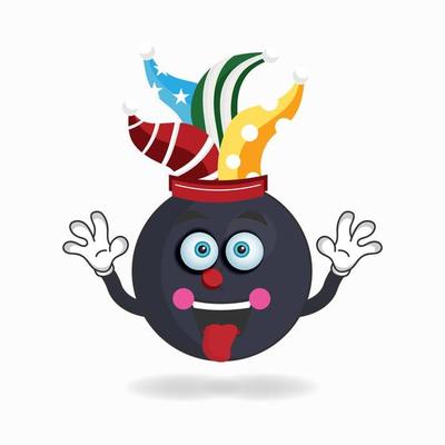 The Boom mascot character becomes a clown. vector illustration