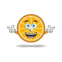 Personaje de mascota naranja con expresión de sonrisa. ilustración vectorial vector