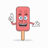 Red Ice Cream mascot character with smile expression. vector illustration