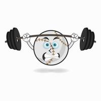 Baseball mascot character with fitness equipment. vector illustration