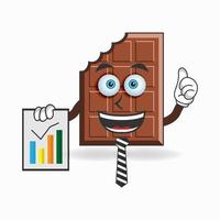 Chocolate mascot character presentation. vector illustration