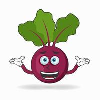 Onion Purple mascot character with a confused expression. vector illustration