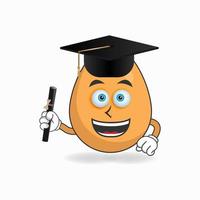 The Egg mascot character becomes a scholar. vector illustration