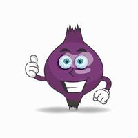 Purple onion mascot character with smile expression. vector illustration
