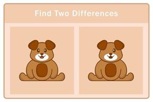 personaje de dibujos animados lindo perro. encontrar diferencias. juego educativo para niños. ilustración vectorial de dibujos animados vector