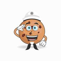 The Cookies mascot character becomes a sailor. vector illustration