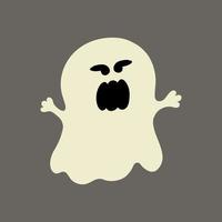 Cute ghost shocked flat style character design. Vector illustration