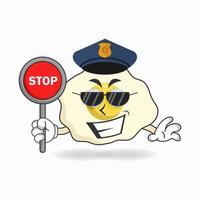 The Egg mascot character becomes a policeman. vector illustration