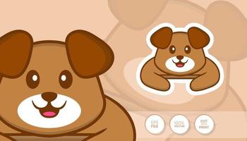 Hand drawn illustration of Cute dog. Cartoon character concept - Stickers vector