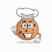 The Cookies mascot character becomes a chef. vector illustration
