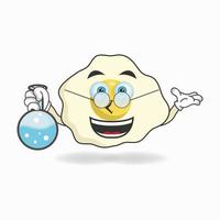 The Egg mascot character becomes a scientist. vector illustration