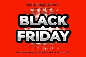 efecto de texto de vector de viernes negro editable