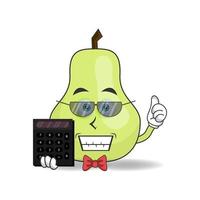 The Guava mascot character becomes an accountant. vector illustration