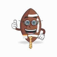 The American Football mascot character becomes a businessman. vector illustration