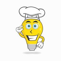 The Bulb mascot character becomes a chef. vector illustration