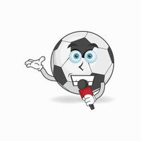 The Soccer Ball mascot character becomes a host. vector illustration