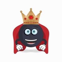 el personaje de la mascota boom se convierte en rey. ilustración vectorial