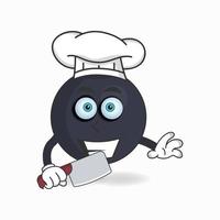 el personaje de la mascota boom se convierte en chef. ilustración vectorial vector
