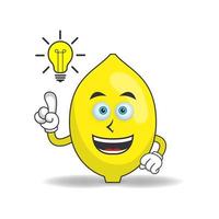 The Lemon mascot character with an expression gets an idea. vector illustration