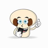 mushrooms mascot character holding a cellphone. vector illustration