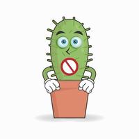 The Cactus mascot character with a speechless expression. vector illustration