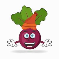 The Onion Purple mascot character wearing a hat. vector illustration