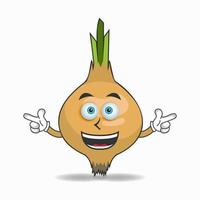 Onion mascot character with smile expression. vector illustration