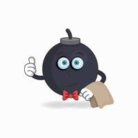 The Boom mascot character becomes waiters. vector illustration