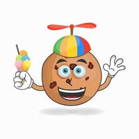 Cookies mascot character with Cookies and colorful hat. vector illustration