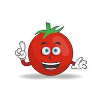 Personaje de mascota de tomate con expresión de sonrisa. ilustración vectorial vector