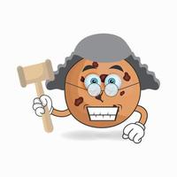 The Cookies mascot character becomes a judge. vector illustration