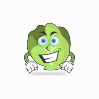 Cabbage mascot character with smile expression. vector illustration