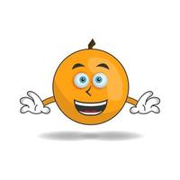 Orange mascot character with smile expression. vector illustration