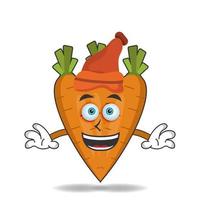 The Carrot mascot character wearing a hat. vector illustration