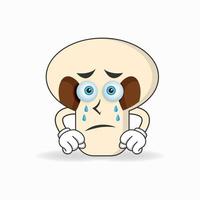 mushrooms mascot character with sad expression. vector illustration