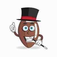 The American Football mascot character becomes a magician. vector illustration