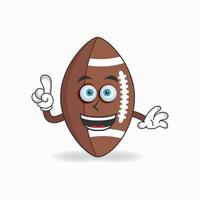 American Football mascot character with smile expression. vector illustration