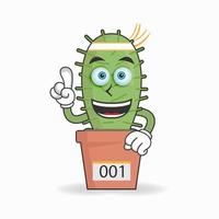 The Cactus mascot character becomes a running athlete. vector illustration