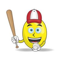 Lemon mascot character with Lemon playing gear. vector illustration